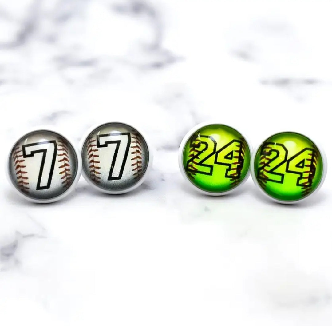 Custom Color/Team # Cheer Football Motocross Baseball Softball Color Guard Studs