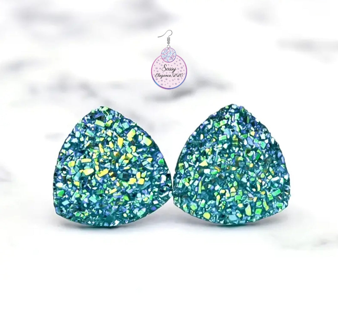 Aqua Glam Studs