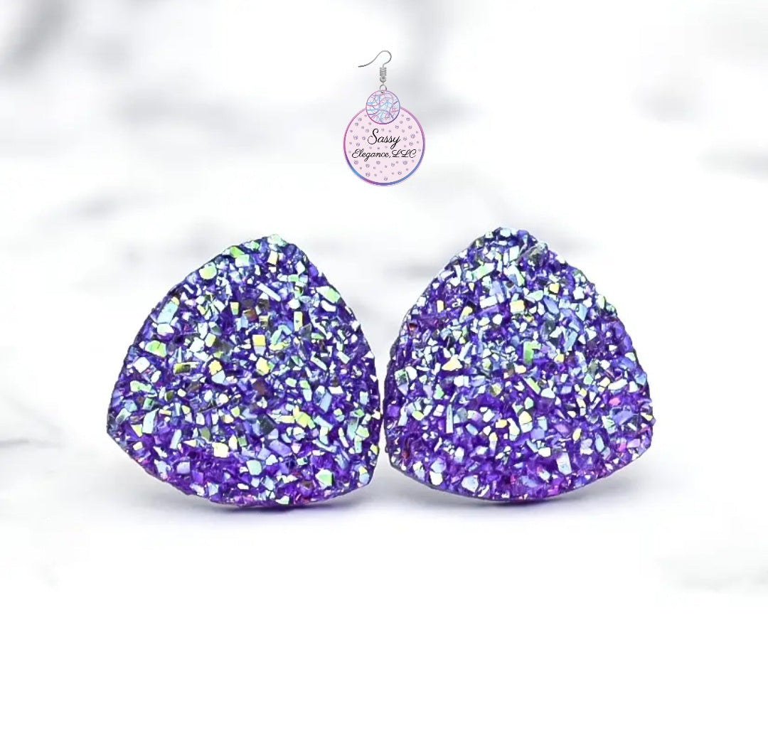 Purple Glam Studs