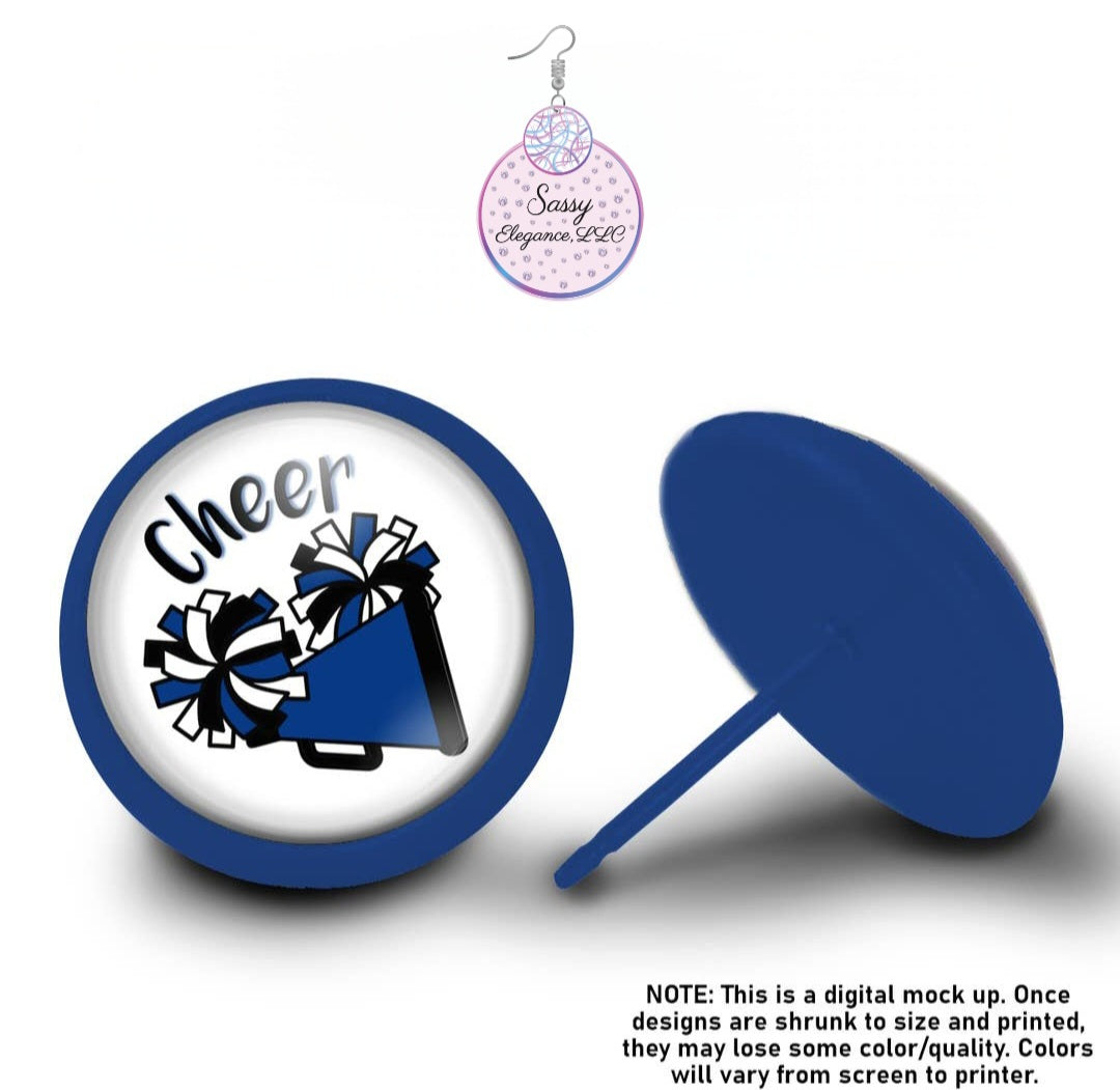 Custom Color/Team # Cheer Football Motocross Baseball Softball Color Guard Studs