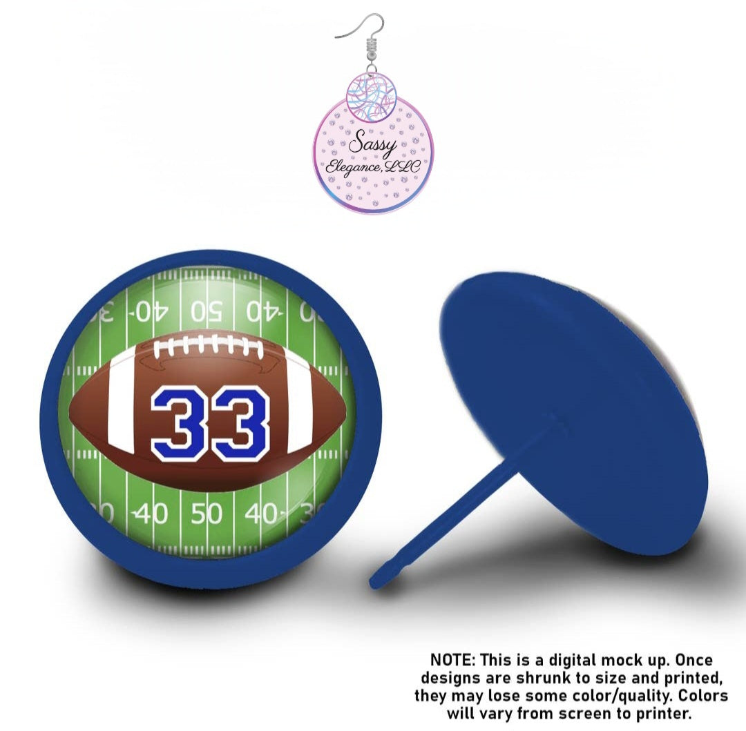 Custom Color/Team # Cheer Football Motocross Baseball Softball Color Guard Studs