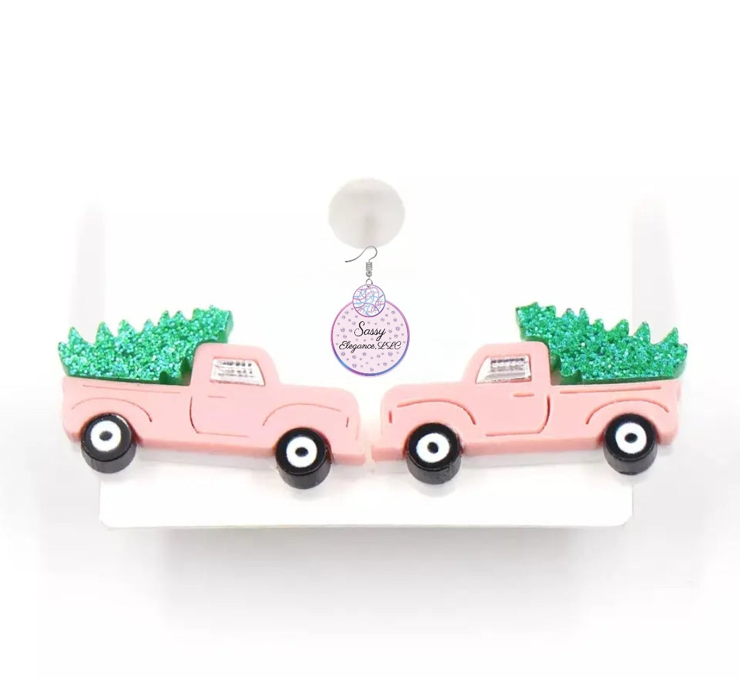 Pink Christmas Tree Truck