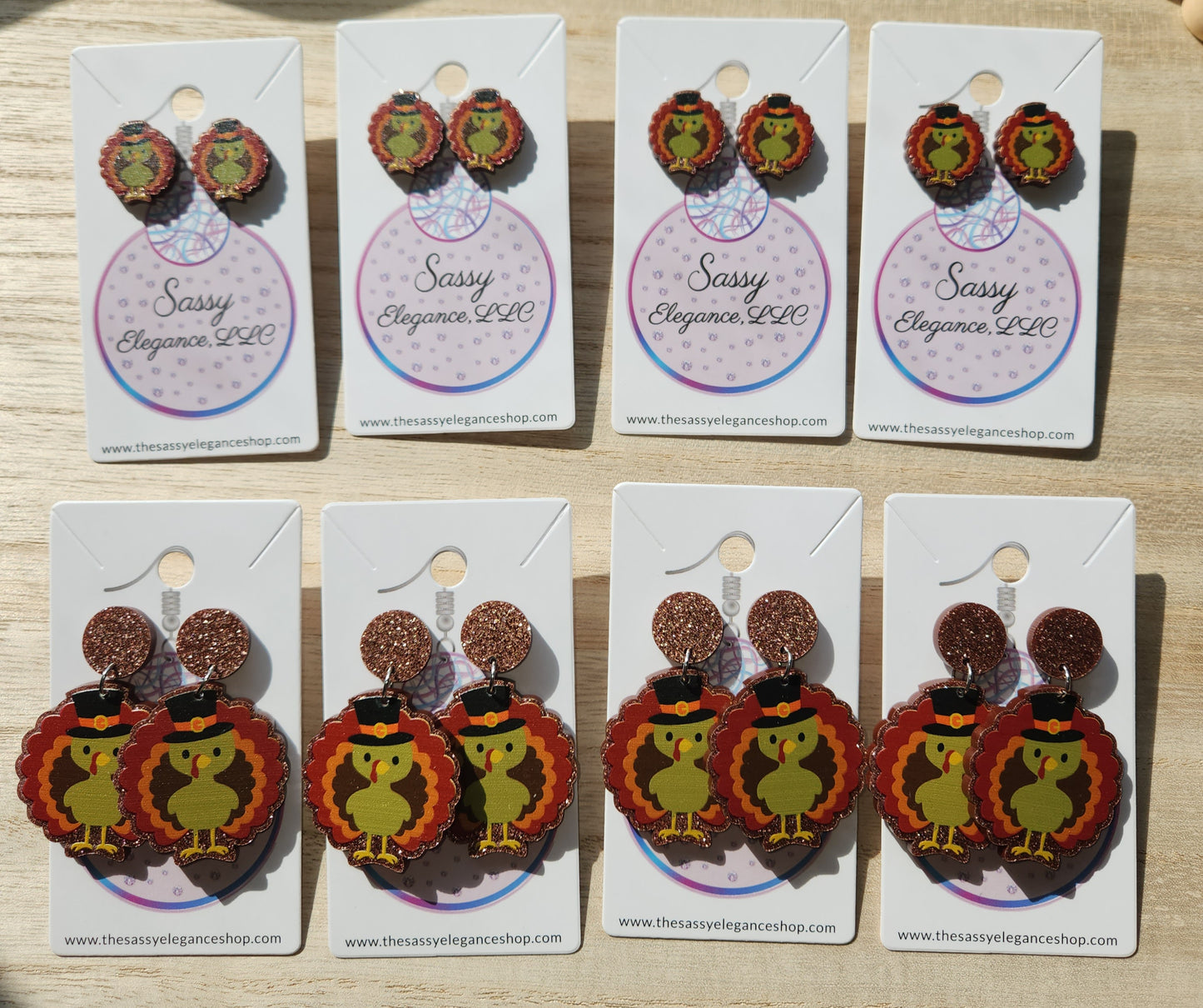 Glitter Turkey Dangle