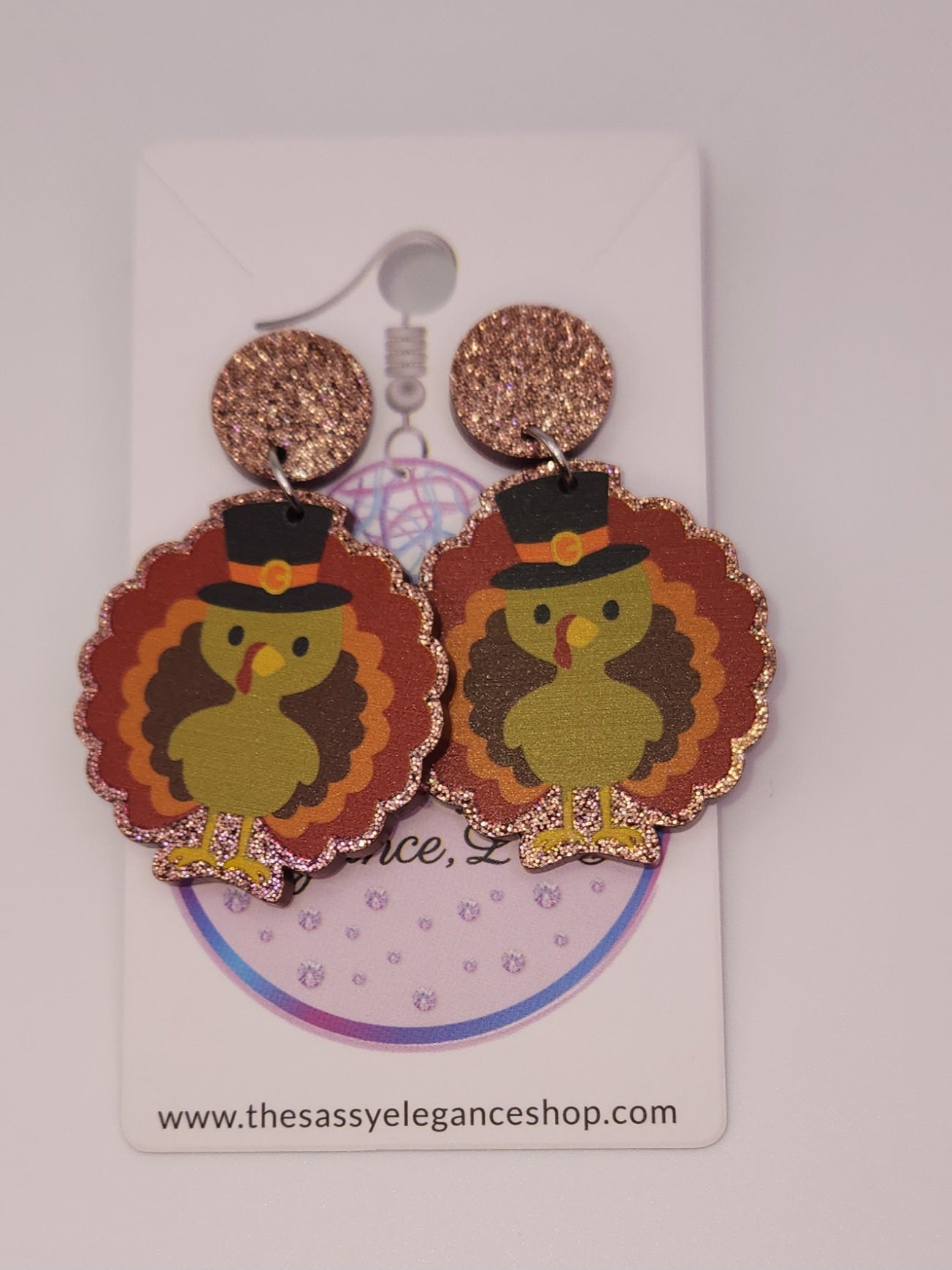 Glitter Turkey Dangle
