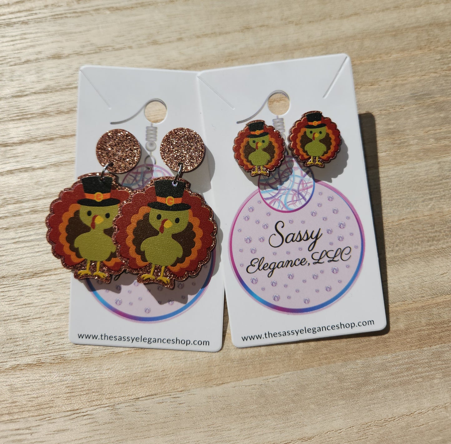 Glitter Turkey Dangle