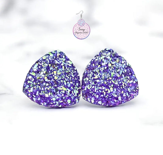 Purple Glam Studs