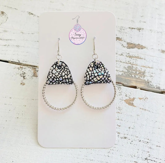 Silver Ice Hoops