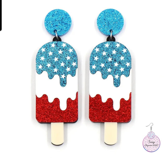 Red, White and Blue Popcycle Dangle